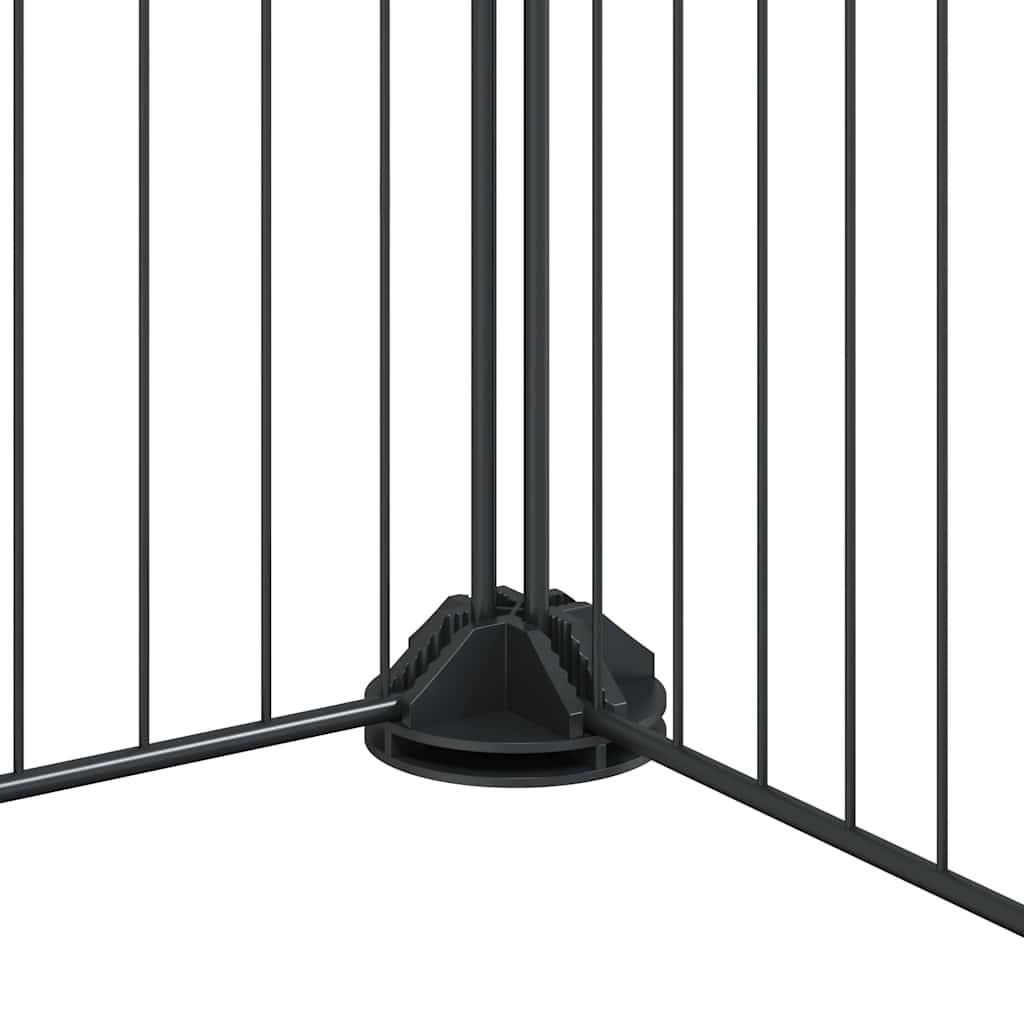 7-vidaXL Gabbia per Animali 8 Pannelli con Porta Nero 35x35 cm Acciaio-7