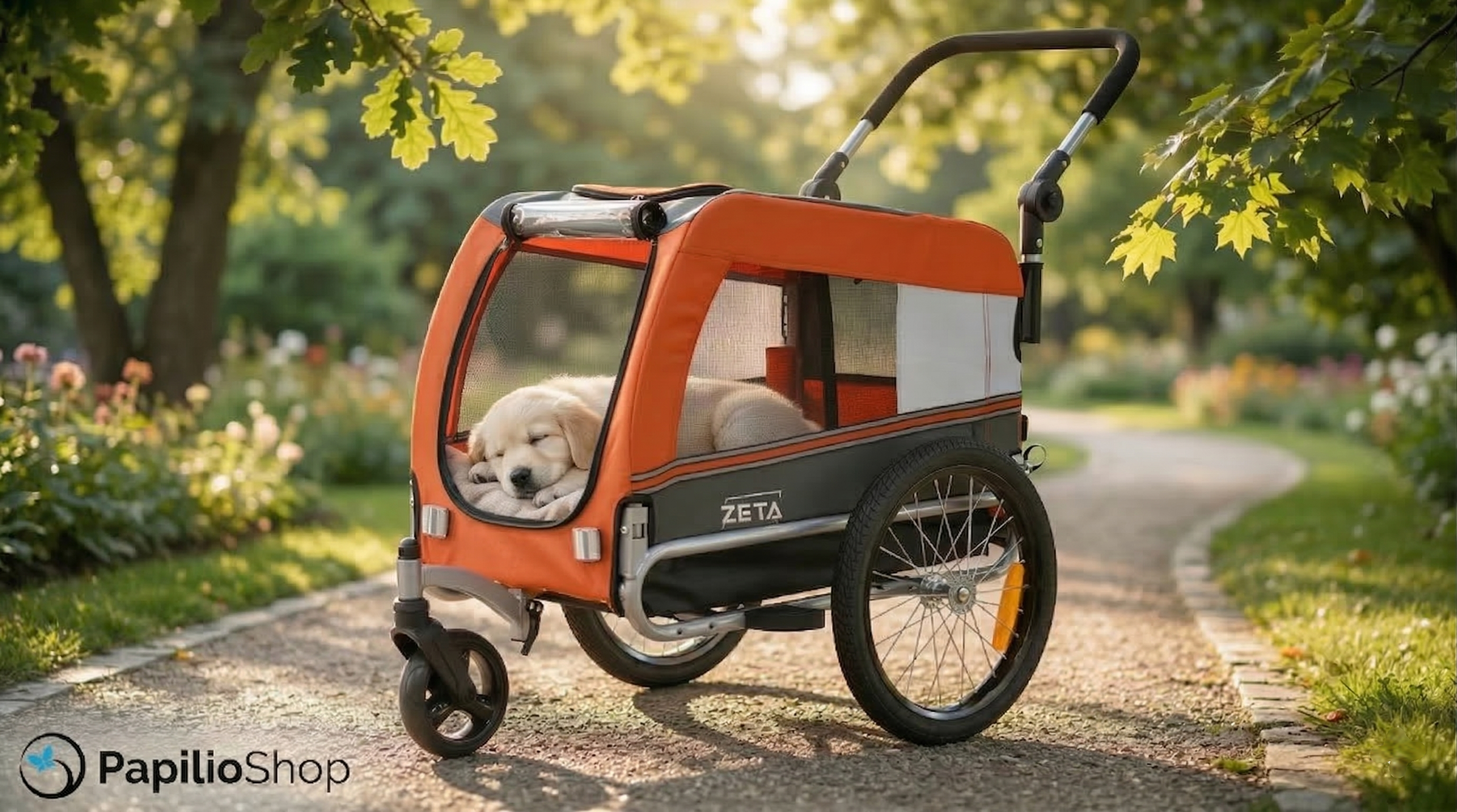 Rimorchio bicicletta per cani