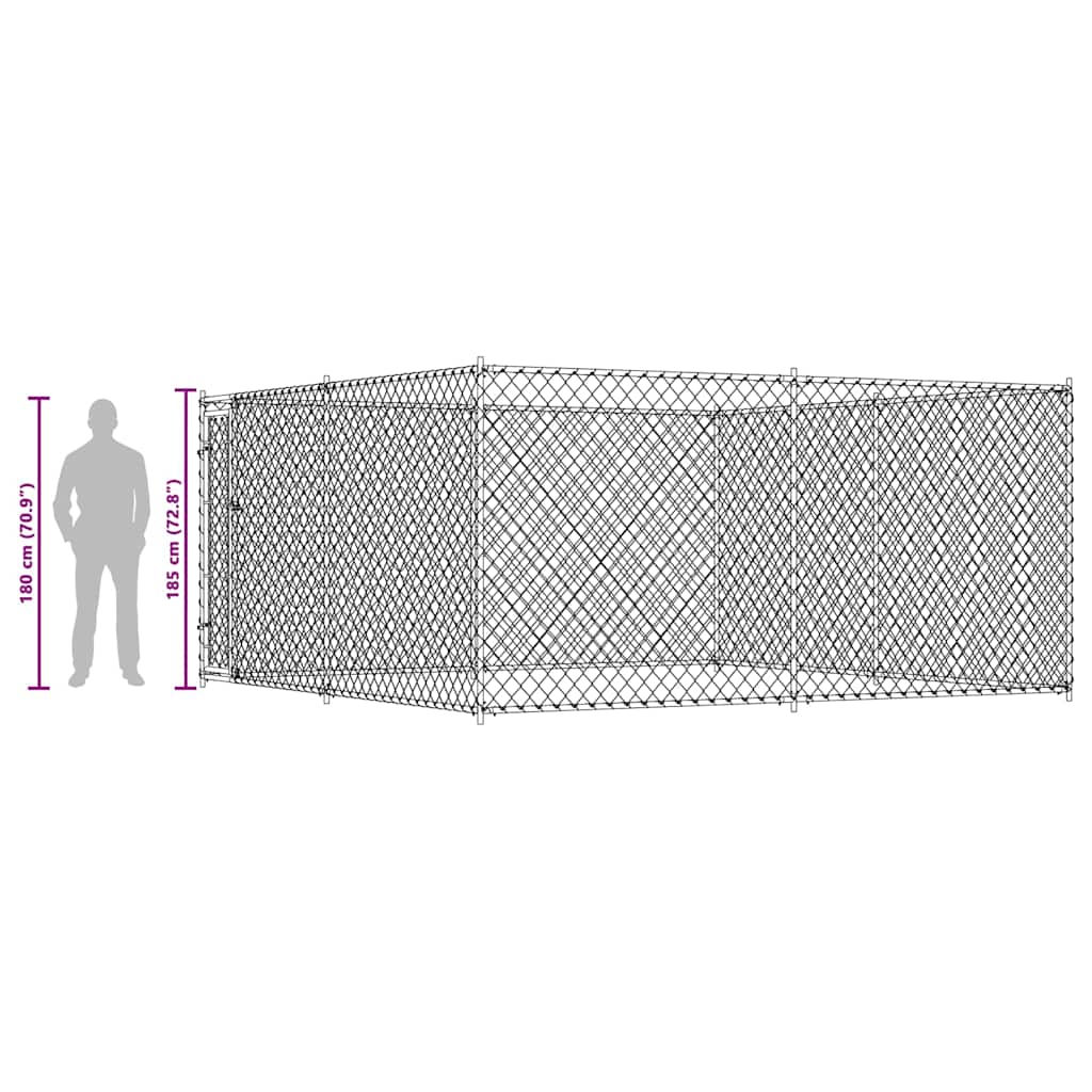 9-vidaXL Canile da Esterno 383x383x185 cm-9