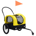 2-vidaXL Rimorchio Bici per Animali Carrello Jogging 2in1 Giallo e Nero-2