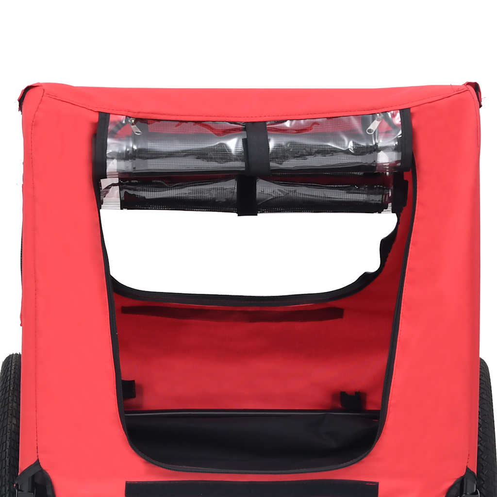 7-vidaXL Rimorchio da Bici per Animali Domestici Rosso e Nero-7