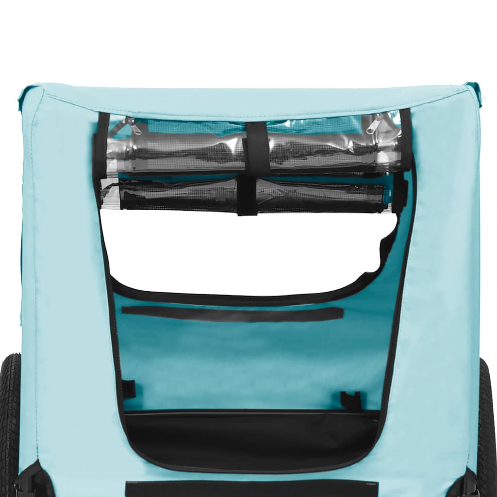 7-vidaXL Rimorchio da Bici per Animali Domestici Blu e Nero-7