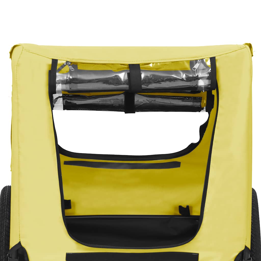 7-vidaXL Rimorchio da Bici per Animali Domestici Giallo e Nero-7