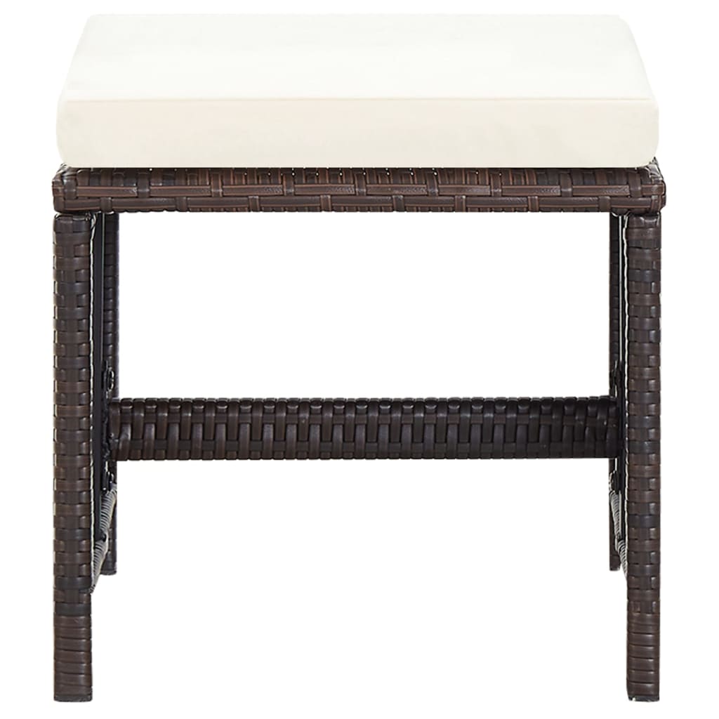 9-vidaXL Set Sedie da Giardino e Poggiapiedi 4 pz in Polyrattan Marrone-9