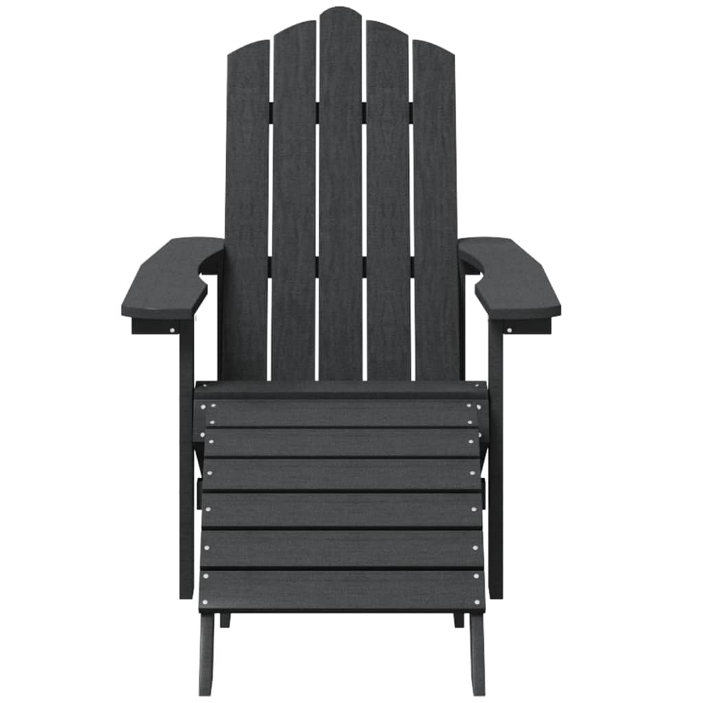 3-vidaXL Sedia da Giardino Adirondack con Poggiapiedi Antracite in HDPE-3