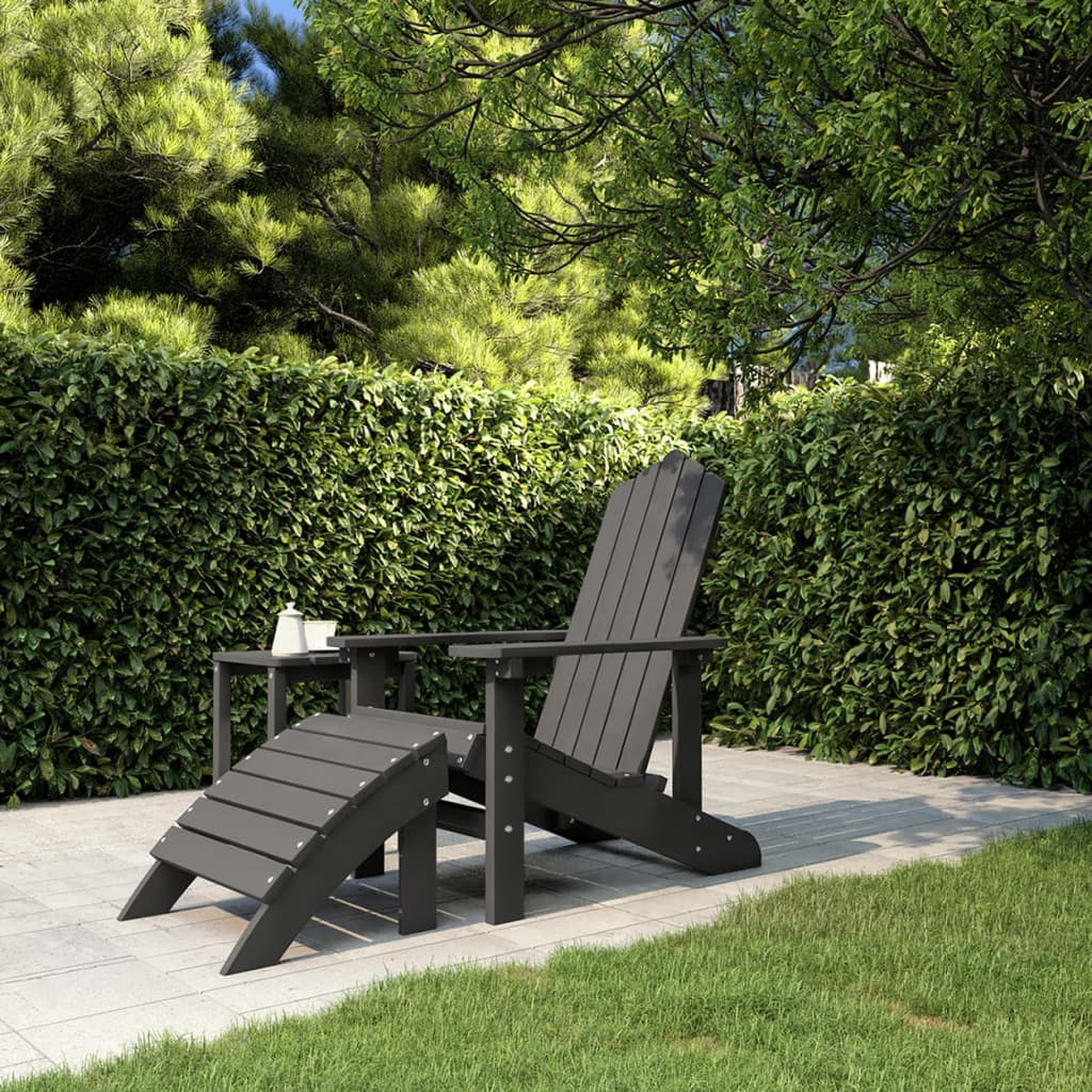 1-vidaXL Sedia da Giardino Adirondack con Poggiapiedi Antracite in HDPE-1