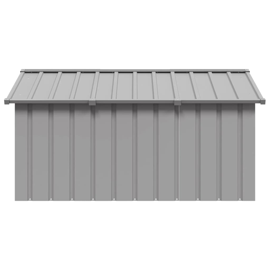 3-vidaXL Casetta per Cani grigio 116,5x153x81,5 cm Acciaio Zincato-3