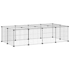 3-vidaXL Gabbia per Animali 20 Pannelli con Porta Nera 35x35 cm Acciaio-3