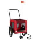 3-vidaXL Rimorchio da Bici per Animali Rosso e Nero Oxford e Ferro-3