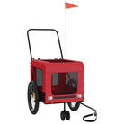 5-vidaXL Rimorchio da Bici per Animali Rosso e Nero Oxford e Ferro-5