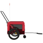 7-vidaXL Rimorchio da Bici per Animali Rosso e Nero Oxford e Ferro-7