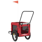 9-vidaXL Rimorchio da Bici per Animali Rosso e Nero Oxford e Ferro-9