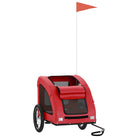 3-vidaXL Rimorchio da Bici per Animali Rosso Oxford e Ferro-3