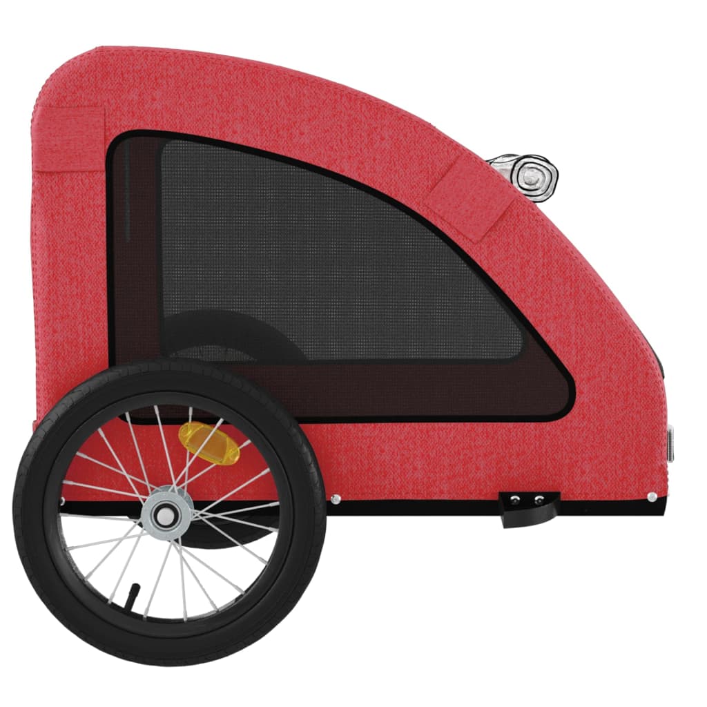 7-vidaXL Rimorchio da Bici per Animali Rosso Oxford e Ferro-7