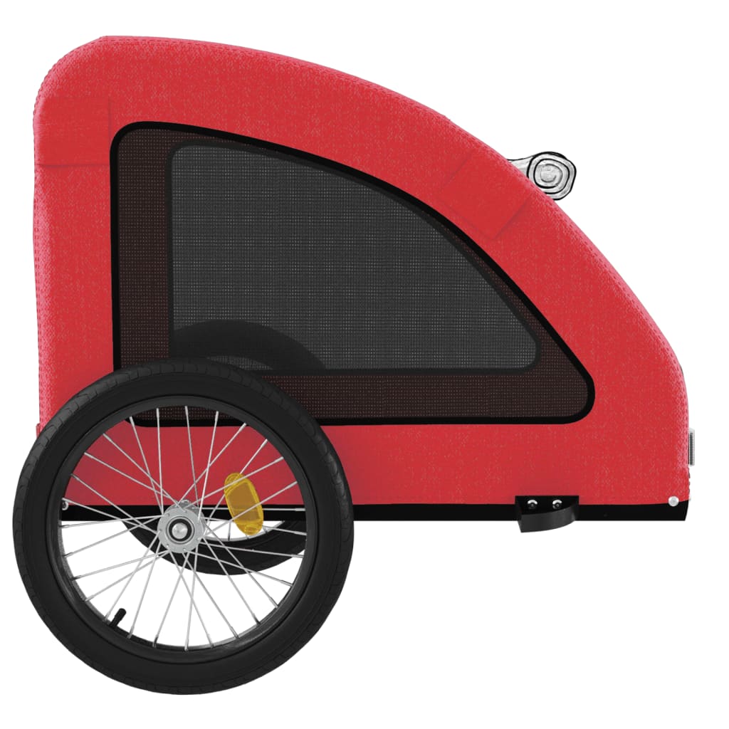 7-vidaXL Rimorchio da Bici per Animali Rosso Oxford e Ferro-7