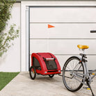 1-vidaXL Rimorchio da Bici per Animali Rosso Oxford e Ferro-1