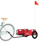 3-vidaXL Rimorchio da Bici Rosso Oxford e Ferro-3