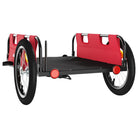 7-vidaXL Rimorchio da Bici Rosso Oxford e Ferro-7