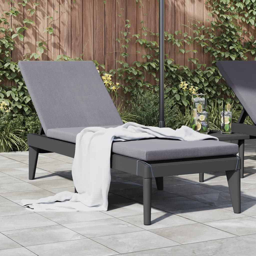 1-vidaXL Lettino Antracite 186x60x29 cm in PP-1