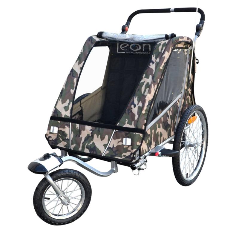 LEON - Rimorchio Per Bicicletta e Passeggino Per 1 o 2 Bambini - Papilio Shop