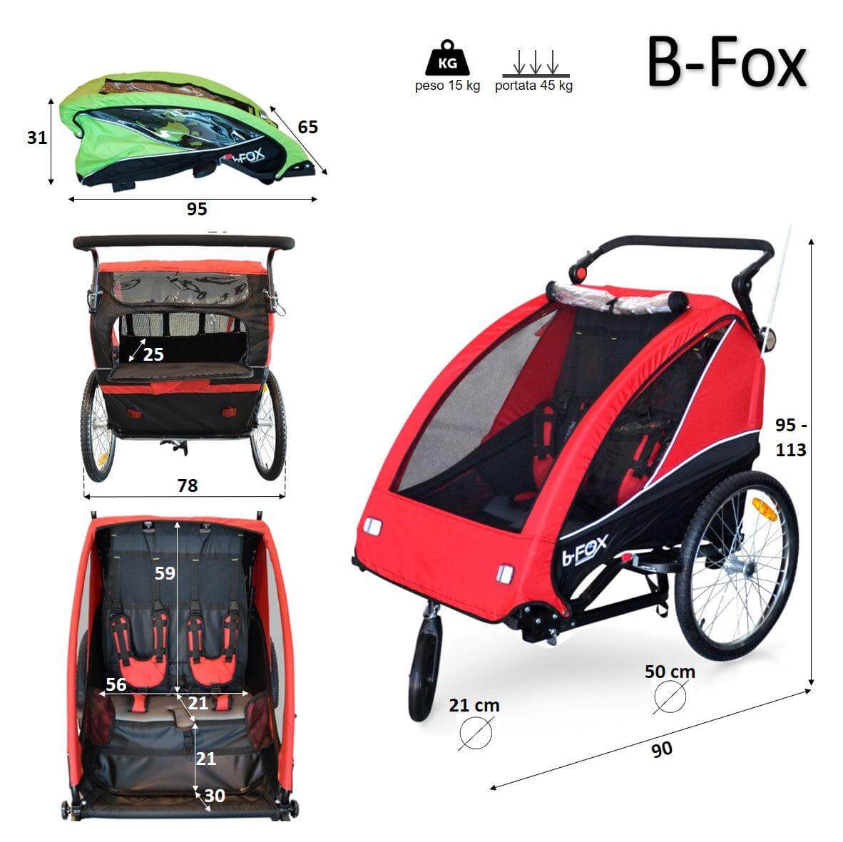 immagine-3-papilioshop-b-fox-arancio-rimorchio-da-bici-per-bimbi
