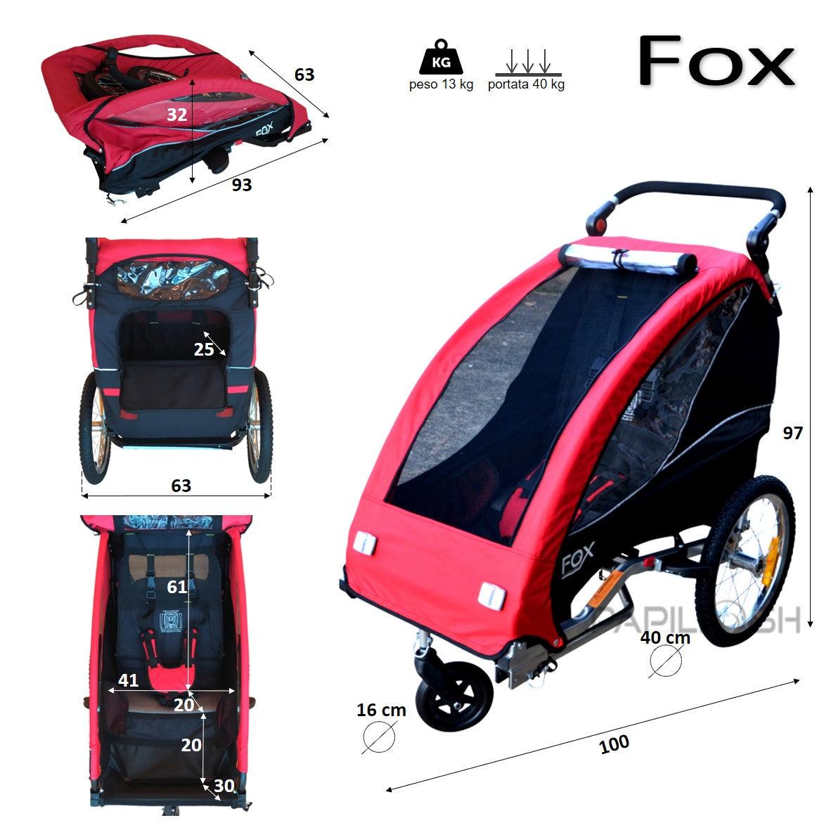 immagine-4-papilioshop-fox-rimorchio-bicicletta-per-1-bambino