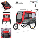 ZETA LARGE interno 50x85cm - Rimorchio Bici Per Cani - Papilio Shop